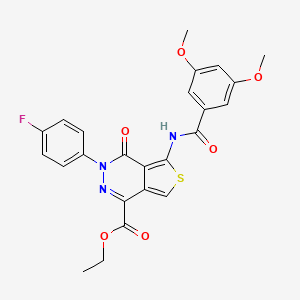 molecular formula C24H20FN3O6S B2382034 ethyl 5-(3,5-dimethoxybenzamido)-3-(4-fluorophenyl)-4-oxo-3H,4H-thieno[3,4-d]pyridazine-1-carboxylate CAS No. 851949-21-8