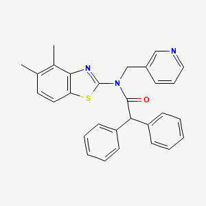 molecular formula C29H25N3OS B2382038 N-(4,5-dimethylbenzo[d]thiazol-2-yl)-2,2-diphenyl-N-(pyridin-3-ylmethyl)acetamide CAS No. 922656-86-8