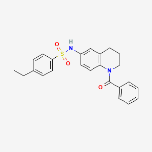 molecular formula C24H24N2O3S B2382072 N-(1-benzoyl-1,2,3,4-tetrahydroquinolin-6-yl)-4-ethylbenzene-1-sulfonamide CAS No. 946210-61-3