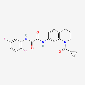 molecular formula C21H19F2N3O3 B2382077 N-[1-(cyclopropanecarbonyl)-3,4-dihydro-2H-quinolin-7-yl]-N'-(2,5-difluorophenyl)oxamide CAS No. 898413-58-6
