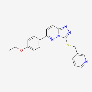 molecular formula C19H17N5OS B2382082 6-(4-Ethoxyphenyl)-3-((pyridin-3-ylmethyl)thio)-[1,2,4]triazolo[4,3-b]pyridazine CAS No. 891124-19-9
