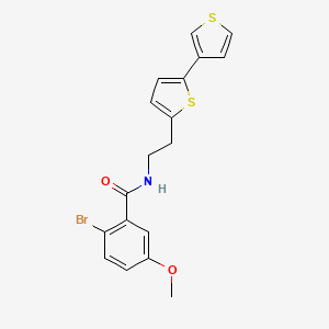molecular formula C18H16BrNO2S2 B2382090 N-(2-([2,3'-bithiophen]-5-yl)ethyl)-2-bromo-5-methoxybenzamide CAS No. 2034496-50-7
