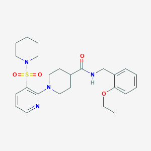 molecular formula C25H34N4O4S B2382123 N-[(2-ethoxyphenyl)methyl]-1-[3-(piperidine-1-sulfonyl)pyridin-2-yl]piperidine-4-carboxamide CAS No. 1190008-03-7