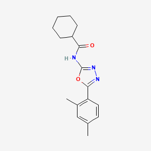 molecular formula C17H21N3O2 B2382136 N-[5-(2,4-dimethylphenyl)-1,3,4-oxadiazol-2-yl]cyclohexanecarboxamide CAS No. 891146-09-1