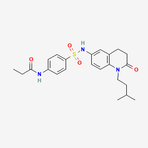 N-(4-(N-(1-isopentyl-2-oxo-1,2,3,4-tetrahydroquinolin-6-yl)sulfamoyl)phenyl)propionamide