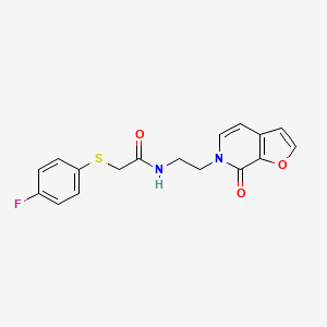 molecular formula C17H15FN2O3S B2382183 2-((4-fluorophenyl)thio)-N-(2-(7-oxofuro[2,3-c]pyridin-6(7H)-yl)ethyl)acetamide CAS No. 2034413-92-6
