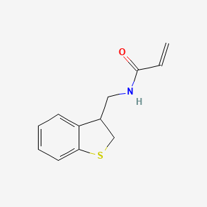 molecular formula C12H13NOS B2382184 N-(2,3-Dihydro-1-benzothiophen-3-ylmethyl)prop-2-enamide CAS No. 2176573-71-8