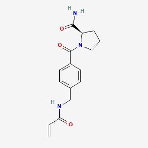 (2R)-1-[4-[(Prop-2-enoylamino)methyl]benzoyl]pyrrolidine-2-carboxamide