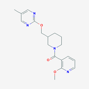 (2-Methoxypyridin-3-yl)-[3-[(5-methylpyrimidin-2-yl)oxymethyl]piperidin-1-yl]methanone
