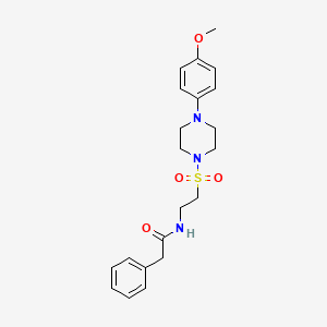 molecular formula C21H27N3O4S B2382217 N-(2-((4-(4-methoxyphenyl)piperazin-1-yl)sulfonyl)ethyl)-2-phenylacetamide CAS No. 897610-80-9