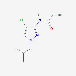 molecular formula C10H14ClN3O B2382221 N-[4-Chloro-1-(2-methylpropyl)pyrazol-3-yl]prop-2-enamide CAS No. 2305489-55-6