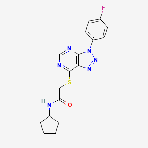 N-cyclopentyl-2-((3-(4-fluorophenyl)-3H-[1,2,3]triazolo[4,5-d]pyrimidin-7-yl)thio)acetamide