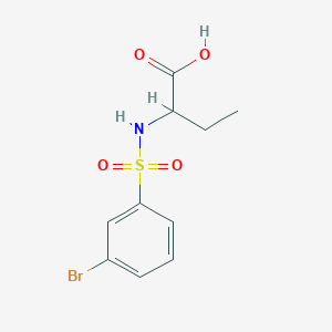 molecular formula C10H12BrNO4S B2382324 2-[(3-Bromophenyl)sulfonylamino]butanoic acid CAS No. 1218116-71-2