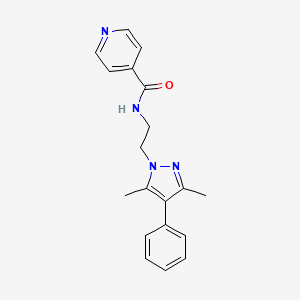 molecular formula C19H20N4O B2382331 N-(2-(3,5-dimethyl-4-phenyl-1H-pyrazol-1-yl)ethyl)isonicotinamide CAS No. 2034352-64-0
