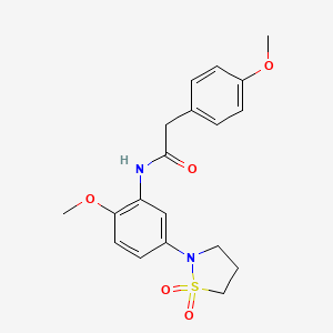 molecular formula C19H22N2O5S B2382340 N-(5-(1,1-dioxidoisothiazolidin-2-yl)-2-methoxyphenyl)-2-(4-methoxyphenyl)acetamide CAS No. 946343-86-8
