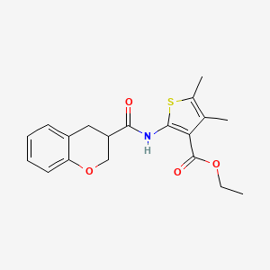 molecular formula C19H21NO4S B2382362 ETHYL 2-(3,4-DIHYDRO-2H-1-BENZOPYRAN-3-AMIDO)-4,5-DIMETHYLTHIOPHENE-3-CARBOXYLATE CAS No. 924824-34-0