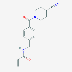 B2382367 N-[[4-(4-Cyanopiperidine-1-carbonyl)phenyl]methyl]prop-2-enamide CAS No. 2361839-78-1
