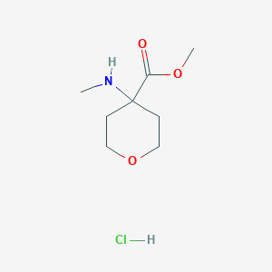 molecular formula C8H16ClNO3 B2382383 Methyl 4-(methylamino)oxane-4-carboxylate;hydrochloride CAS No. 1452228-22-6