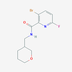 molecular formula C12H14BrFN2O2 B2382420 3-bromo-6-fluoro-N-[(oxan-3-yl)methyl]pyridine-2-carboxamide CAS No. 2094833-39-1