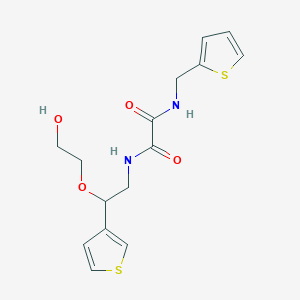 molecular formula C15H18N2O4S2 B2382432 N1-(2-(2-hydroxyethoxy)-2-(thiophen-3-yl)ethyl)-N2-(thiophen-2-ylmethyl)oxalamide CAS No. 2034616-98-1