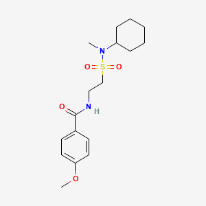 molecular formula C17H26N2O4S B2382450 N-{2-[cyclohexyl(methyl)sulfamoyl]ethyl}-4-methoxybenzamide CAS No. 899979-51-2