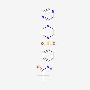 molecular formula C19H25N5O3S B2382458 N-(4-((4-(pyrazin-2-yl)piperazin-1-yl)sulfonyl)phenyl)pivalamide CAS No. 1049493-59-5