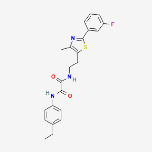 molecular formula C22H22FN3O2S B2382533 N'-(4-ethylphenyl)-N-{2-[2-(3-fluorophenyl)-4-methyl-1,3-thiazol-5-yl]ethyl}ethanediamide CAS No. 895804-12-3