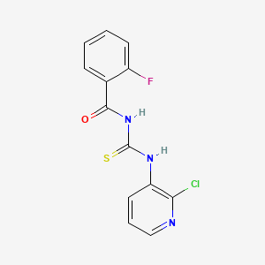 molecular formula C13H9ClFN3OS B2382544 N-[(2-chloropyridin-3-yl)carbamothioyl]-2-fluorobenzamide CAS No. 866014-51-9