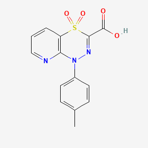 molecular formula C14H11N3O4S B2382637 1-(4-methylphenyl)-4,4-dioxopyrido[2,3-e][1,3,4]thiadiazine-3-carboxylic acid CAS No. 1325305-43-8