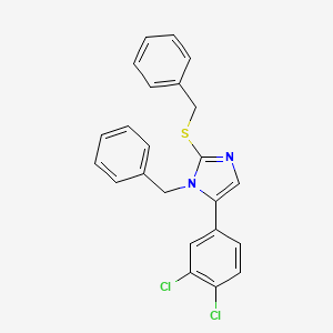 molecular formula C23H18Cl2N2S B2382661 1-benzyl-2-(benzylthio)-5-(3,4-dichlorophenyl)-1H-imidazole CAS No. 1207004-01-0