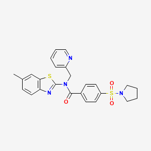 molecular formula C25H24N4O3S2 B2382667 N-(6-methylbenzo[d]thiazol-2-yl)-N-(pyridin-2-ylmethyl)-4-(pyrrolidin-1-ylsulfonyl)benzamide CAS No. 899735-55-8