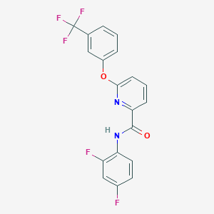 molecular formula C19H11F5N2O2 B2382676 N-(2,4-difluorophenyl)-6-[3-(trifluoromethyl)phenoxy]pyridine-2-carboxamide CAS No. 137640-96-1