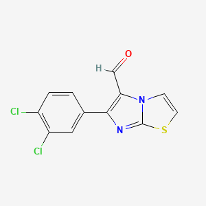 molecular formula C12H6Cl2N2OS B2382693 6-(3,4-Dichlorophenyl)imidazo[2,1-b][1,3]thiazole-5-carbaldehyde CAS No. 562792-65-8