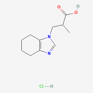 molecular formula C11H17ClN2O2 B2382694 2-Methyl-3-(4,5,6,7-tetrahydro-1H-benzo[d]imidazol-1-yl)propanoic acid hydrochloride CAS No. 2244721-28-4