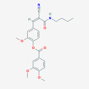 molecular formula C24H26N2O6 B2382698 [4-[(Z)-3-(Butylamino)-2-cyano-3-oxoprop-1-enyl]-2-methoxyphenyl] 3,4-dimethoxybenzoate CAS No. 940413-35-4