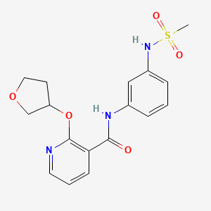 molecular formula C17H19N3O5S B2382706 N-(3-(methylsulfonamido)phenyl)-2-((tetrahydrofuran-3-yl)oxy)nicotinamide CAS No. 2034359-63-0