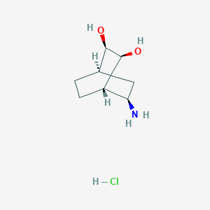 molecular formula C8H16ClNO2 B2382728 (1R,2R,3S,4S,5R)-5-Aminobicyclo[2.2.2]octane-2,3-diol;hydrochloride CAS No. 2460740-54-7