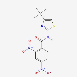 molecular formula C14H14N4O5S B2382757 N-(4-tert-butyl-1,3-thiazol-2-yl)-2,4-dinitrobenzamide CAS No. 391228-70-9