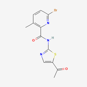 molecular formula C12H10BrN3O2S B2382758 N-(5-acetyl-1,3-thiazol-2-yl)-6-bromo-3-methylpyridine-2-carboxamide CAS No. 1795530-80-1
