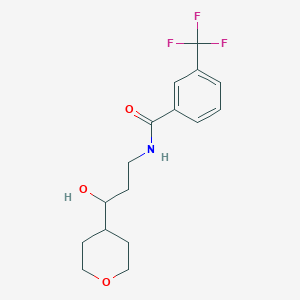 molecular formula C16H20F3NO3 B2382781 N-[3-hydroxy-3-(oxan-4-yl)propyl]-3-(trifluoromethyl)benzamide CAS No. 2034484-09-6