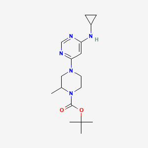 molecular formula C17H27N5O2 B2382821 tert-Butyl 4-(6-(cyclopropylamino)pyrimidin-4-yl)-2-methylpiperazine-1-carboxylate CAS No. 1353989-91-9