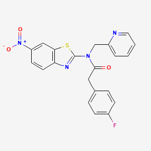 2-(4-fluorophenyl)-N-(6-nitrobenzo[d]thiazol-2-yl)-N-(pyridin-2-ylmethyl)acetamide