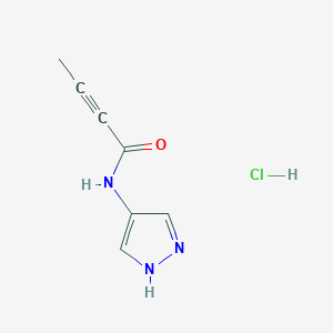 molecular formula C7H8ClN3O B2382830 N-(1H-Pyrazol-4-yl)but-2-ynamide;hydrochloride CAS No. 2567496-29-9