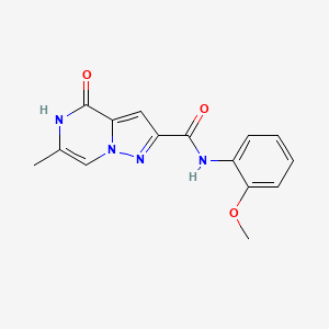 molecular formula C15H14N4O3 B2382834 N-(2-methoxyphenyl)-6-methyl-4-oxo-4,5-dihydropyrazolo[1,5-a]pyrazine-2-carboxamide CAS No. 2108716-07-8
