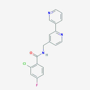 N-([2,3'-bipyridin]-4-ylmethyl)-2-chloro-4-fluorobenzamide