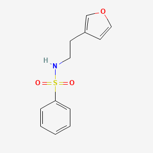 molecular formula C12H13NO3S B2382838 N-(2-(furan-3-yl)ethyl)benzenesulfonamide CAS No. 1428352-94-6