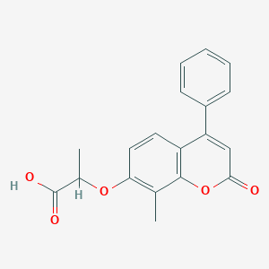 2-[(8-methyl-2-oxo-4-phenyl-2H-chromen-7-yl)oxy]propanoic acid