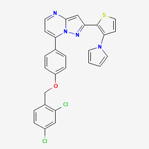7-{4-[(2,4-dichlorobenzyl)oxy]phenyl}-2-[3-(1H-pyrrol-1-yl)-2-thienyl]pyrazolo[1,5-a]pyrimidine