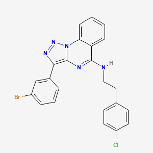 molecular formula C23H17BrClN5 B2382853 3-(3-BROMOPHENYL)-N-[2-(4-CHLOROPHENYL)ETHYL]-[1,2,3]TRIAZOLO[1,5-A]QUINAZOLIN-5-AMINE CAS No. 866870-72-6