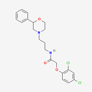 molecular formula C21H24Cl2N2O3 B2382857 2-(2,4-dichlorophenoxy)-N-[3-(2-phenylmorpholin-4-yl)propyl]acetamide CAS No. 954047-07-5